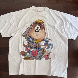 Vintage Taz Tasmanian Devil 1996 Double Sided Oversized Baggy Graphic T-Shirt